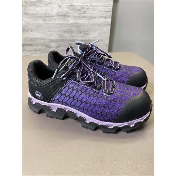 Timberland Shoes - Women's Timberland PRO Powertrain Sport Alloy Safety Toe Sneaker Purple Size 9